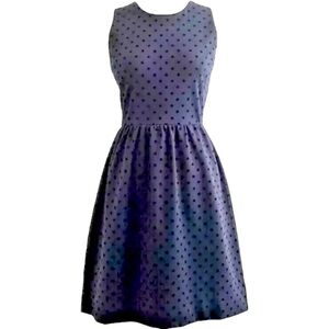 J.Crew Polka-Dot Navy Blue Ponte short sleeveless Dress